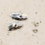 Delicate Silver Leaf & Turquoise Studs
