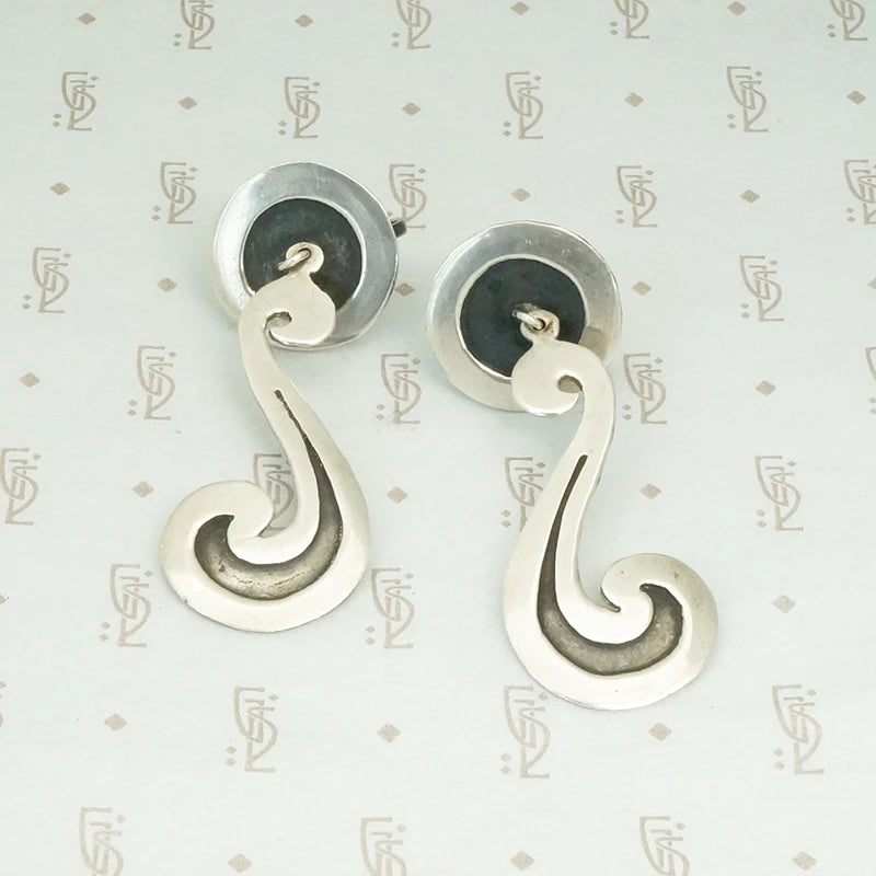 Mexican Modernist Earrings with a Saucy Swing