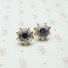 Incredible Retro Sapphire Stud Earrings