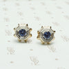 Incredible Retro Sapphire Stud Earrings