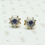 Incredible Retro Sapphire Stud Earrings