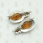 Dramatic Amber Earrings in Silver