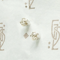 Petite Vintage Diamond Studs in White Gold