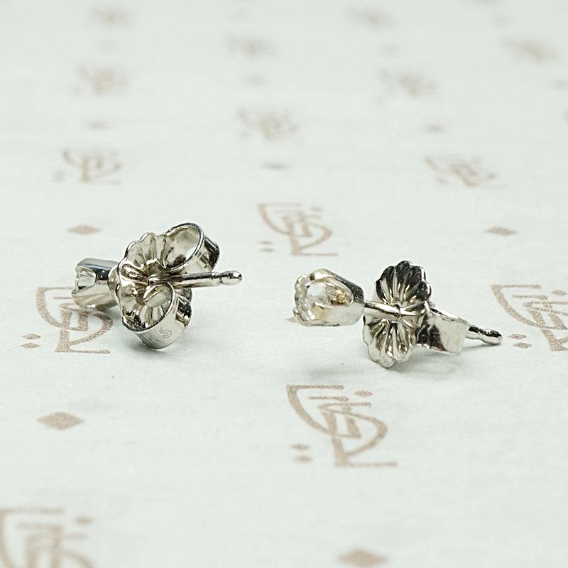 Petite Vintage Diamond Studs in White Gold