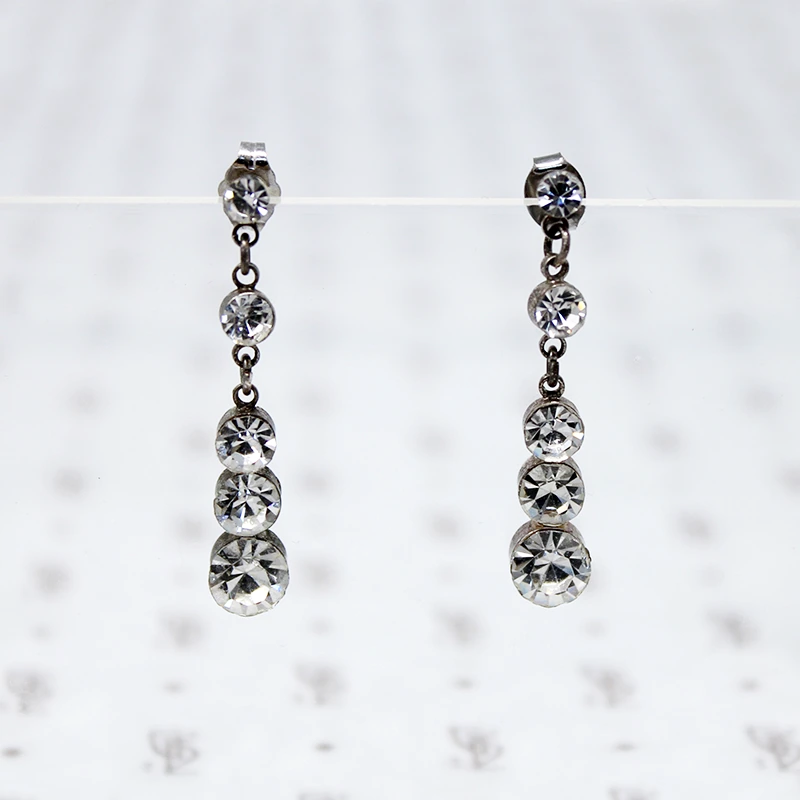 Glittering Paste Art Deco Drop Earrings