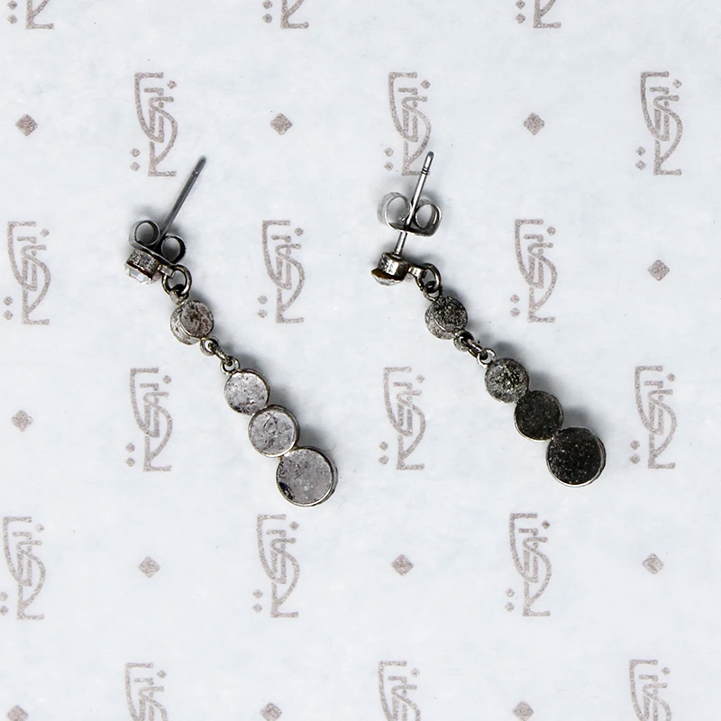 Glittering Paste Art Deco Drop Earrings