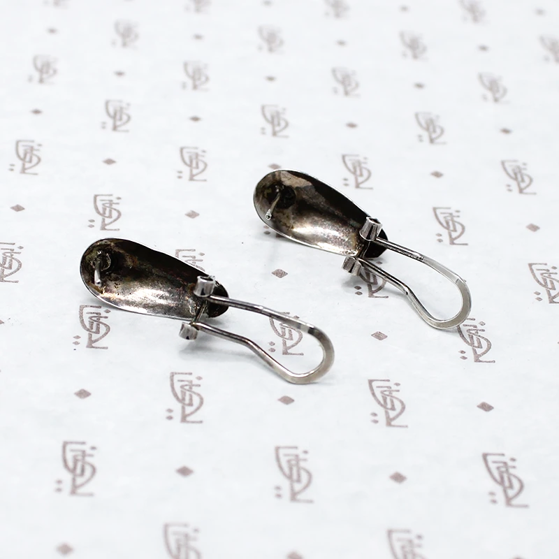 Onyx in Sterling Silver Hinged Earrings