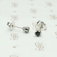 Indigo Blue Sapphire Studs in White Gold Baskets