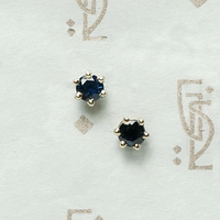 Indigo Blue Sapphire Studs in White Gold Baskets