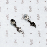 Sweet Leaf Dangle Earrings in Silver & Turquoise