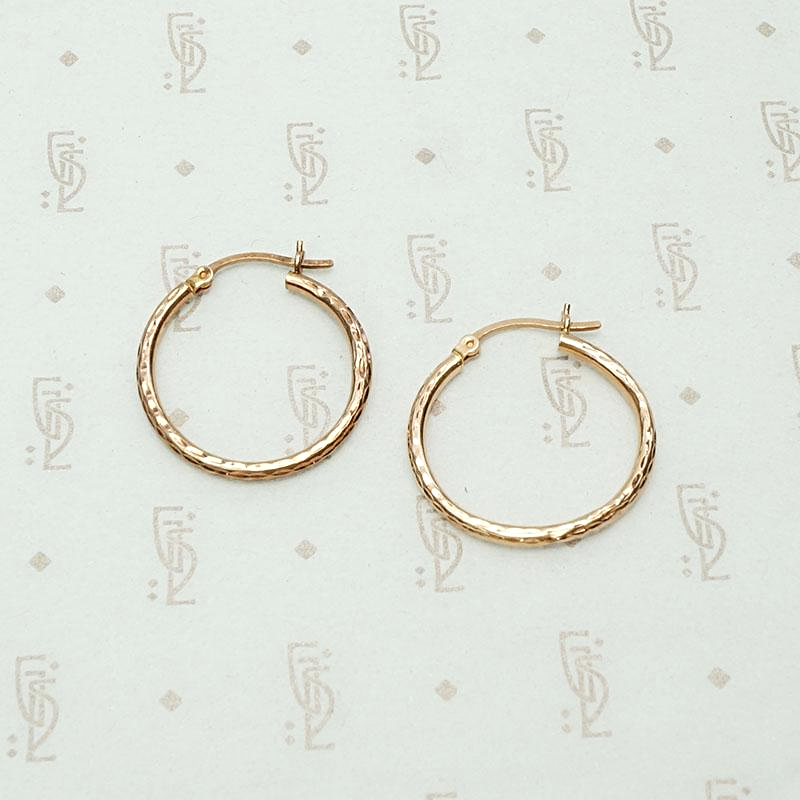 Textured Rose Gold Hoops