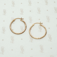Textured Rose Gold Hoops
