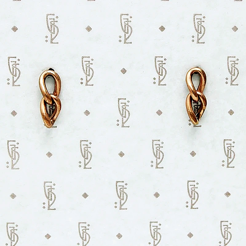Vintage Rosy Chain Link Earrings