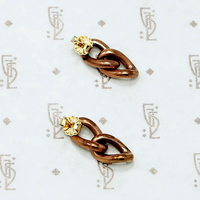 Vintage Rosy Chain Link Earrings