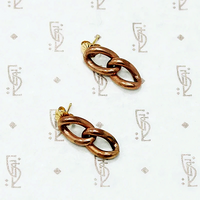 Vintage Rosy Chain Link Earrings