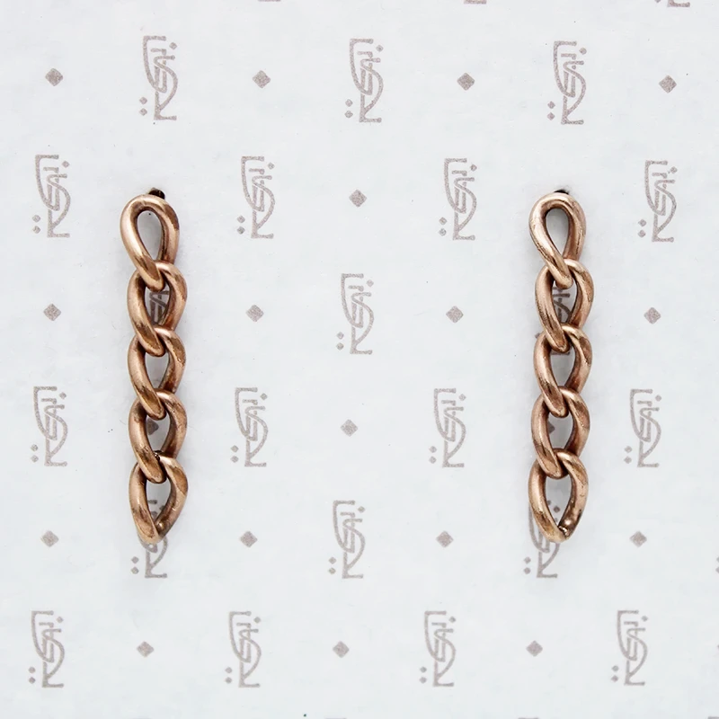 Rosy Gold Filled Chain Dangle Earrings