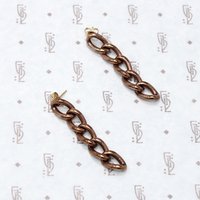 Rosy Gold Filled Chain Dangle Earrings