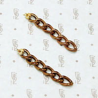 Long Rosy Chain Link Earrings