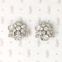 Shining Star White Rhinestone Cluster Earrings