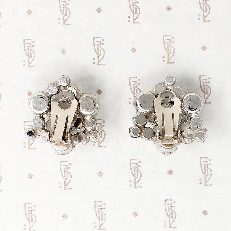 Shining Star White Rhinestone Cluster Earrings