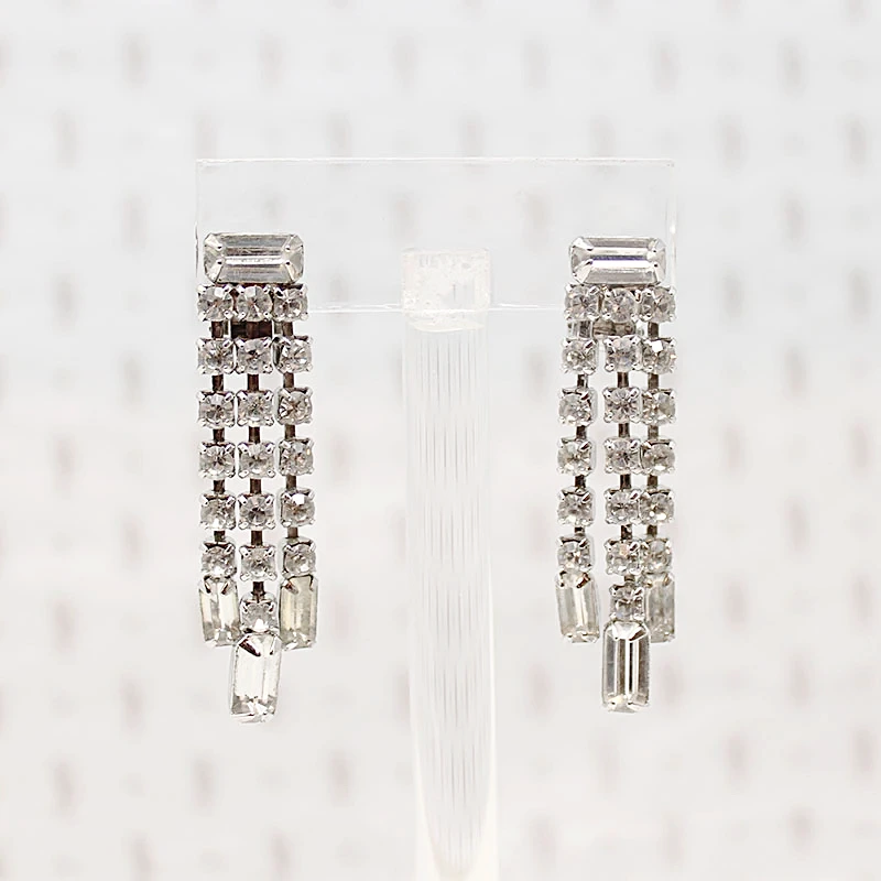 Sparkle & Swing Rhinestone Fringe Earrings