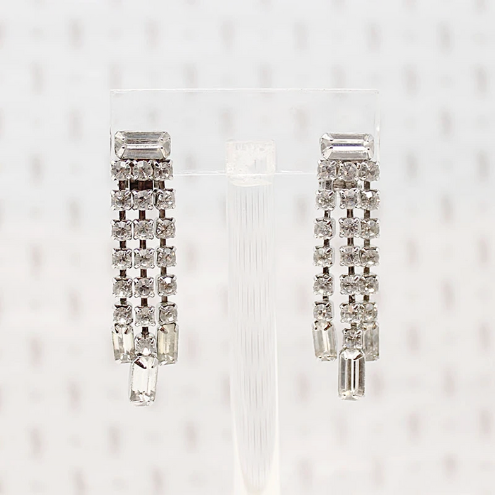 Sparkle & Swing Rhinestone Fringe Earrings