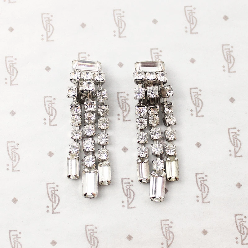 Sparkle & Swing Rhinestone Fringe Earrings