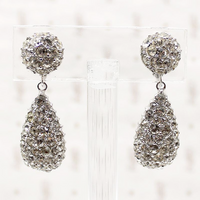 Vintage pendulum rhinestone costume earrings