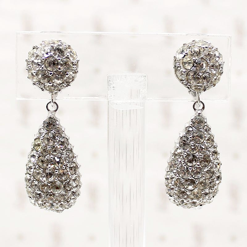 Vintage pendulum rhinestone costume earrings