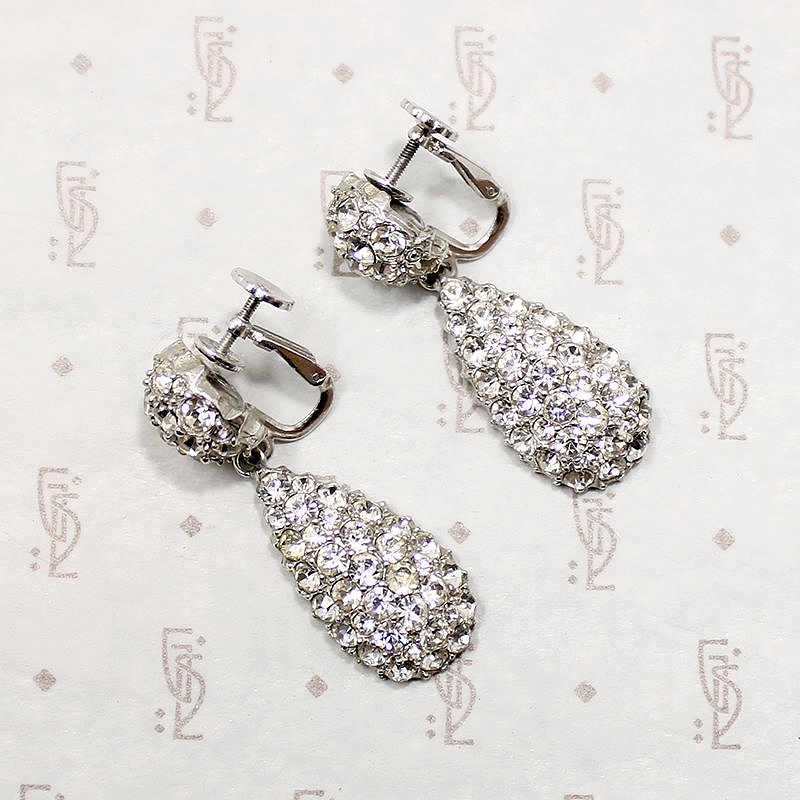 vintage rhinestone pendulum earrings