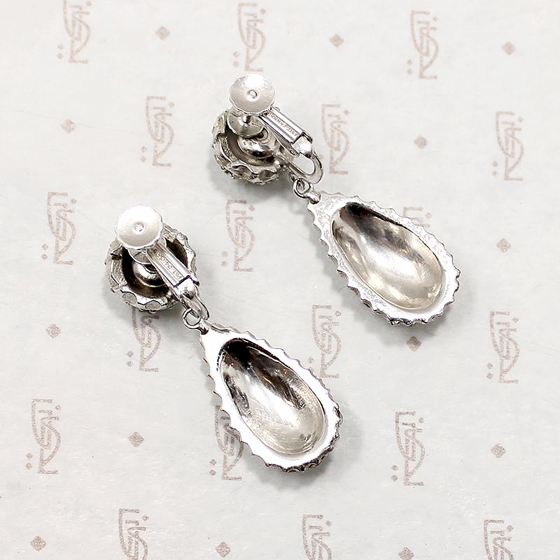vintage pendulum rhinestone earrings