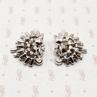 Spectacular Explosion White Rhinestone Costume Earrings
