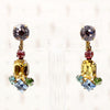 Colorful harlequin rhinestone costume earrings
