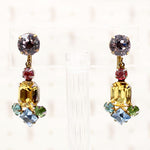 Colorful harlequin rhinestone costume earrings