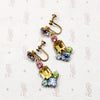 Colorful harlequin rhinestone costume earrings