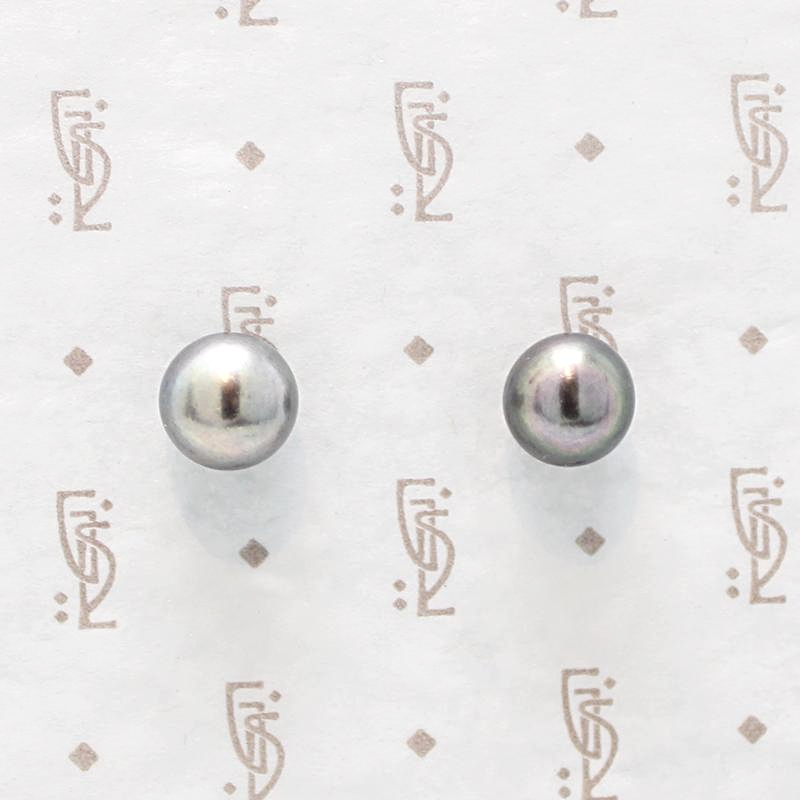 Dark & Dreamy Iridescent Grey Pearl Studs