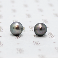 Dark & Dreamy Iridescent Grey Pearl Studs