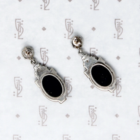 Glossy Onyx Art Deco Revival Earrings