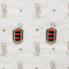 Sterling Silver Studs with Red Gems