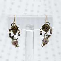 Violets & Amphorae Gilt Earrings