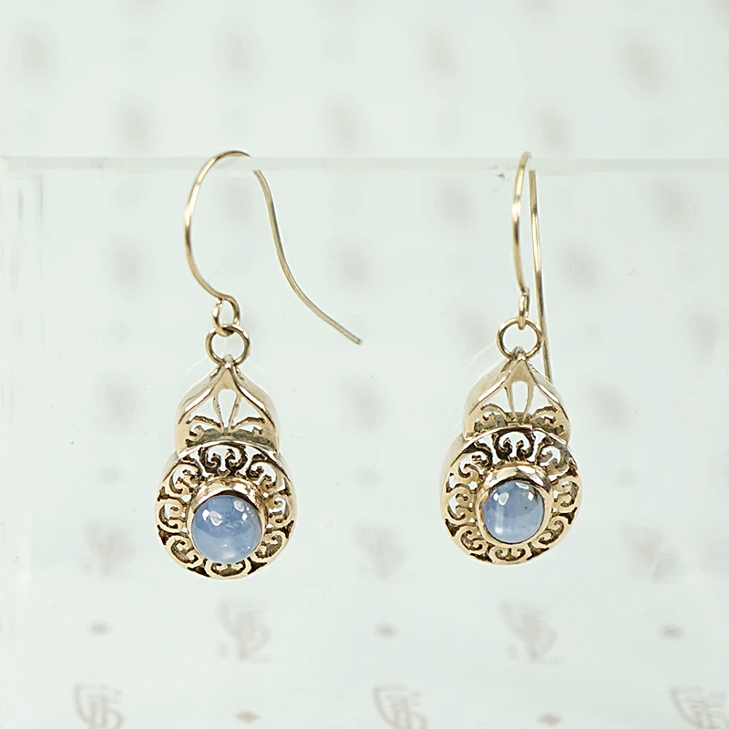 1960s Star Sapphire Drop Earrings