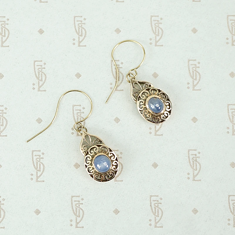 1960s Star Sapphire Drop Earrings