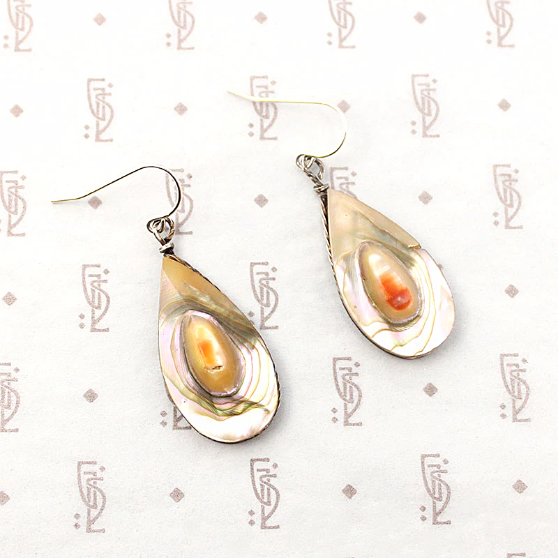 Mystical Abalone Earrings with Sterling Details
