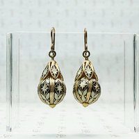 Enameled Victorian Revival Drop Earrings