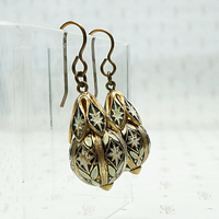 Enameled Victorian Revival Drop Earrings