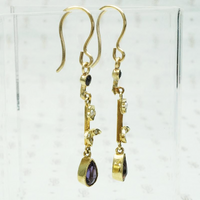 Delightful Drop Earrings in Amethyst & Pearl