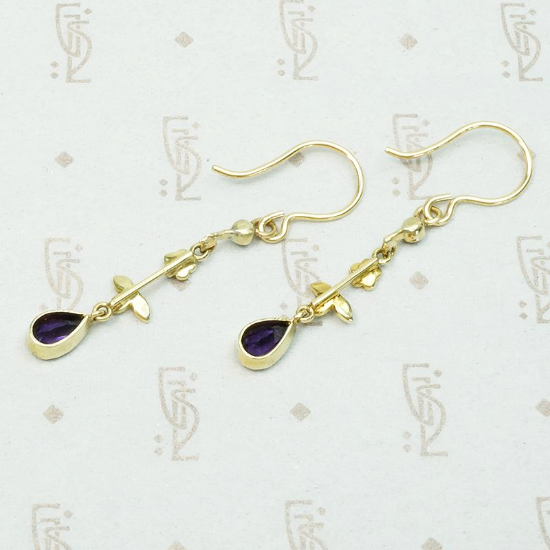 Delightful Drop Earrings in Amethyst & Pearl