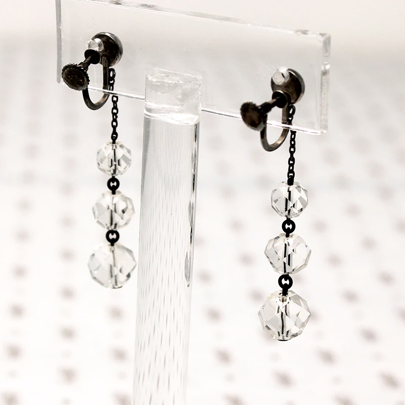 Glamorous 1920s Rock Crystal Earrings