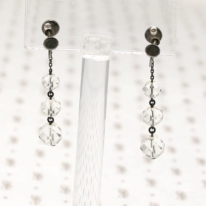 Glamorous 1920s Rock Crystal Earrings