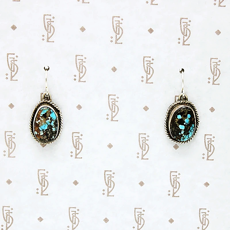 Vintage Dangle Earrings with Turquoise in Silver